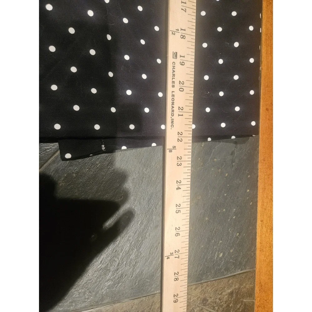 Liz Claiborne Black Cotton Blend White Polka Dots Pencil Skirt Size 12 Lined